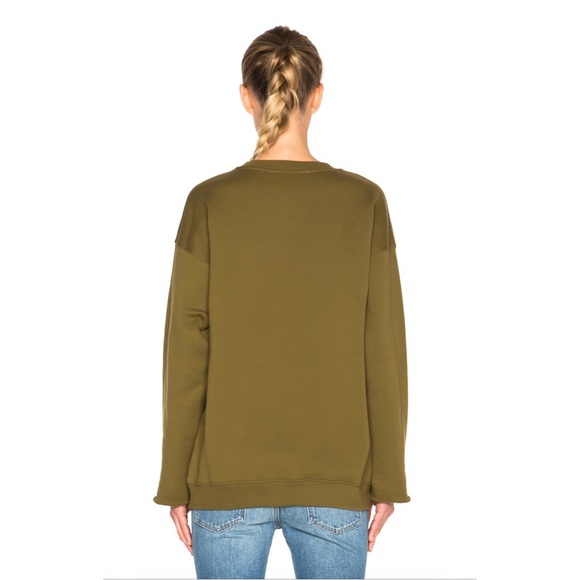 GOLDEN GOOSE Deluxe Brand Elise Oversized Sweatshirt in Musk (Mustard Green) XXS - Picture 4 of 15